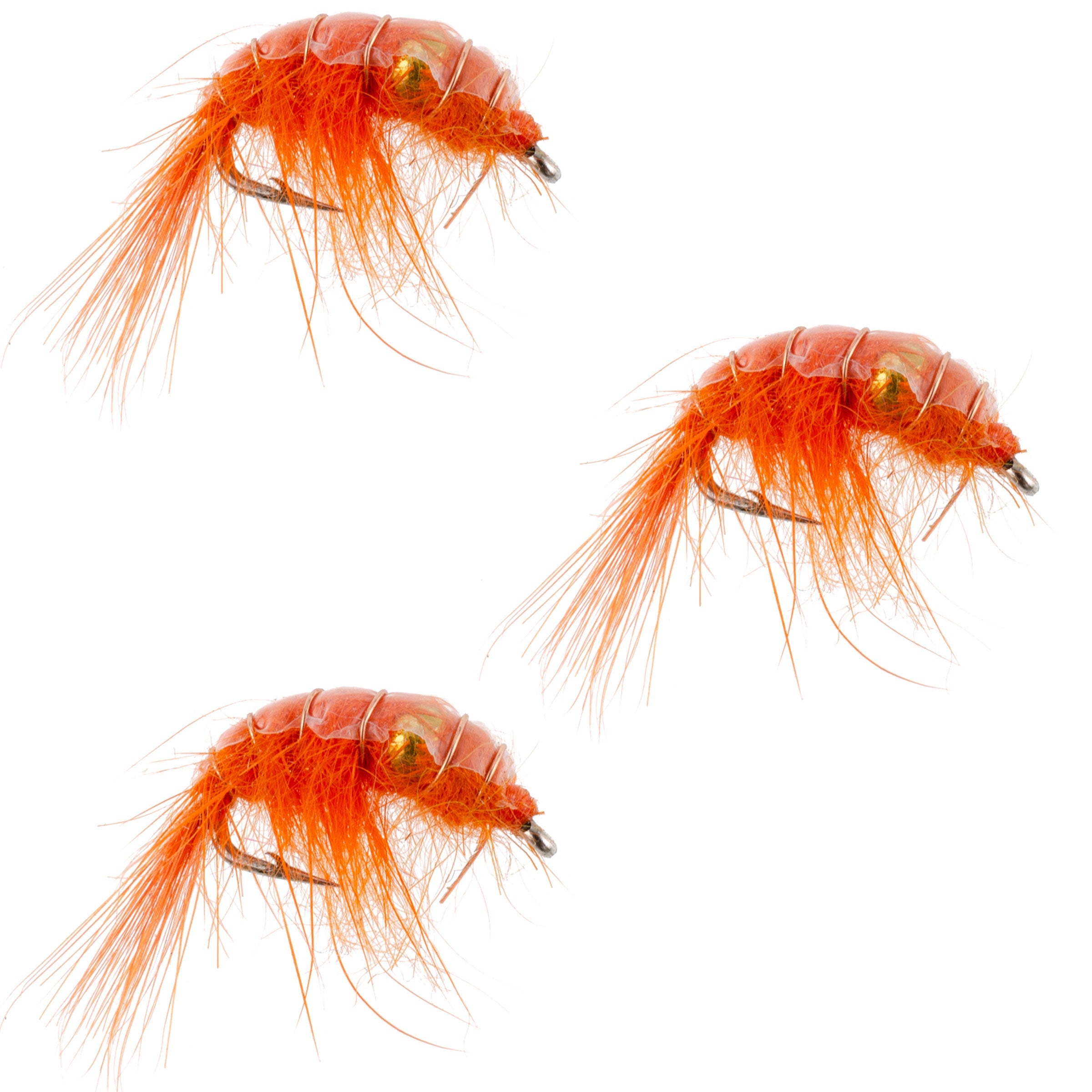 3 Pack Pink Beaded Shrimp Scud Pattern - Size 12 - Tailwater Lake Fly