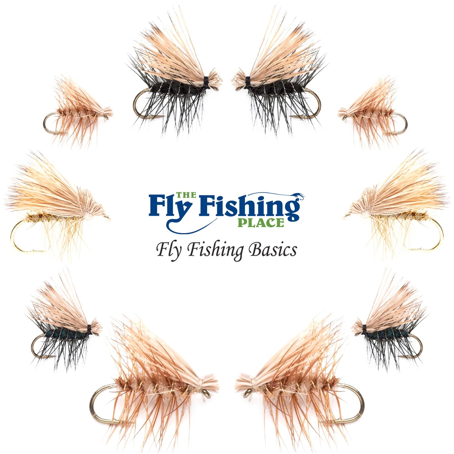 The Fly Fishing Place Yellow Elk Hair Caddis Classic Trout Dry Fly - Set of  6 Flies Size 14