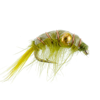 Beaded Shrimp Scud Assortment - 9 Flies - 3 Each of 3 Patterns Size 12 - Tailwater Lake Fly Fishing Flies Collection