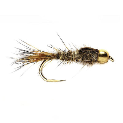 Barbless Bead Head Gold Ribbed Hare's Ear Nymph 6 Flies Hook Size 16