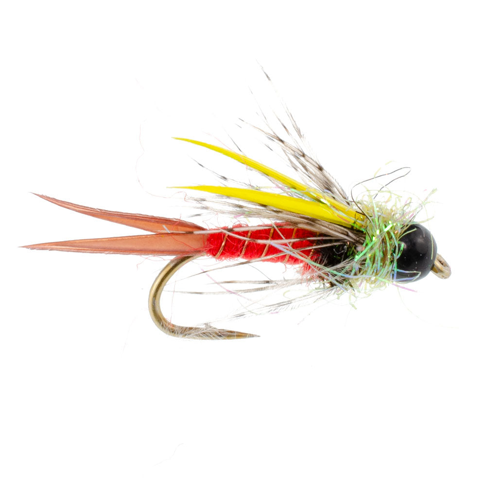 Tungsten Bead Head Nicks Prince Special Nymph Fly Fishing Flies - Set of 6 Flies Hook Size 12