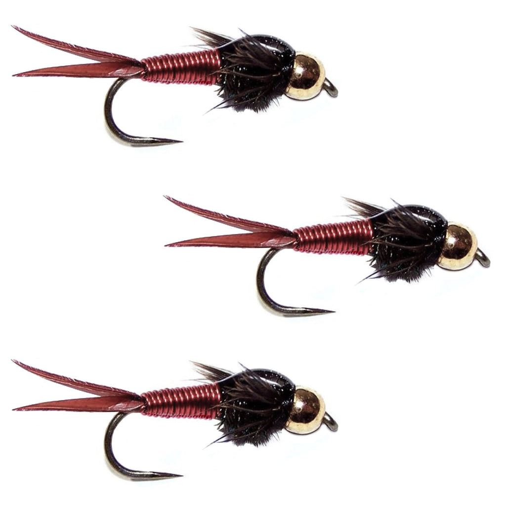 3 Pack Barbless Bead Head Red Copper John Nymph Fly Fishing Flies - Ho –  Wasatch Tenkara Rods