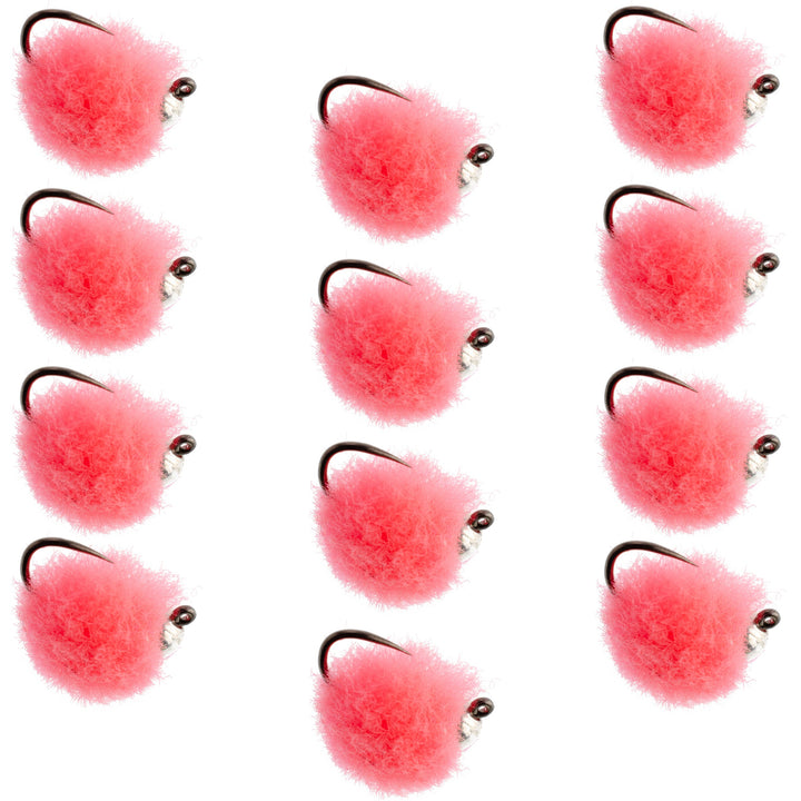 Tungsten Bead Tactical Euro Jig Egg Barbless Czech Nymph Fly - 1 Dozen Flies Size 16