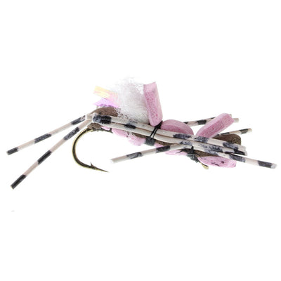 Fat Albert Pink Foam Body Grasshopper Fly - 1 Dozen Flies Hook Size 10