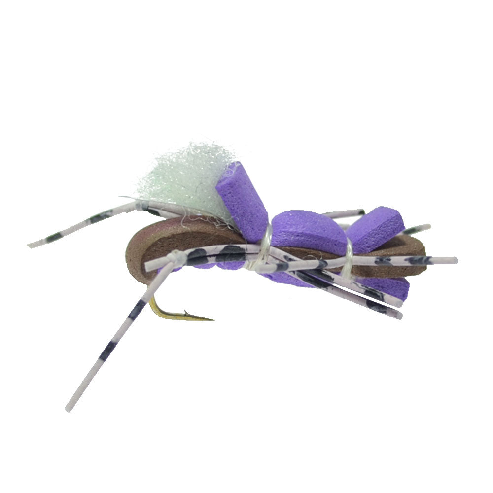 4 Pack Fat Albert Purple Foam Body Grasshopper Fly - Hook Size 10