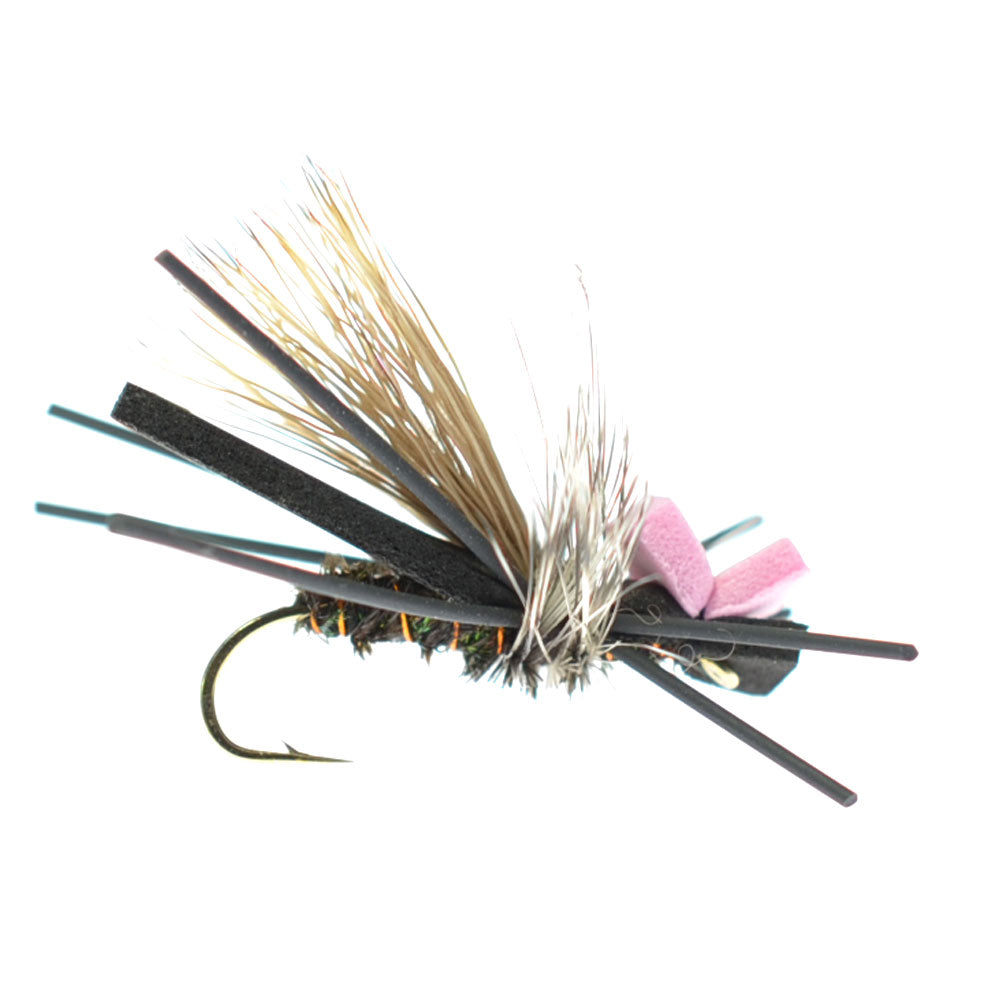 Basics Collection - Foam Hoppers Dry Fly Assortment #2 - 10 Dry Fishing Grasshopper Flies - 5 Patterns - Hook Size 10