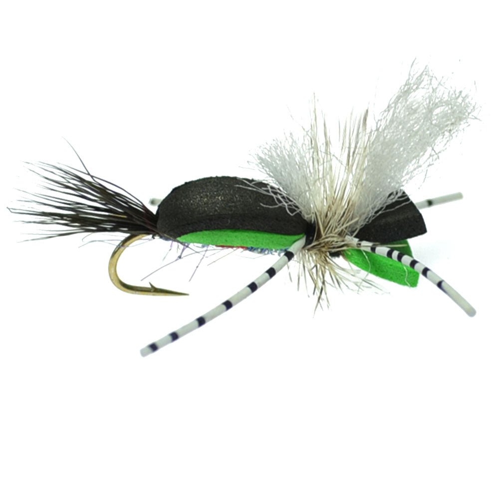 Hippie Stomper Size 10 Sampler - 4 Flies Foam Body Grasshopper Dry Fly