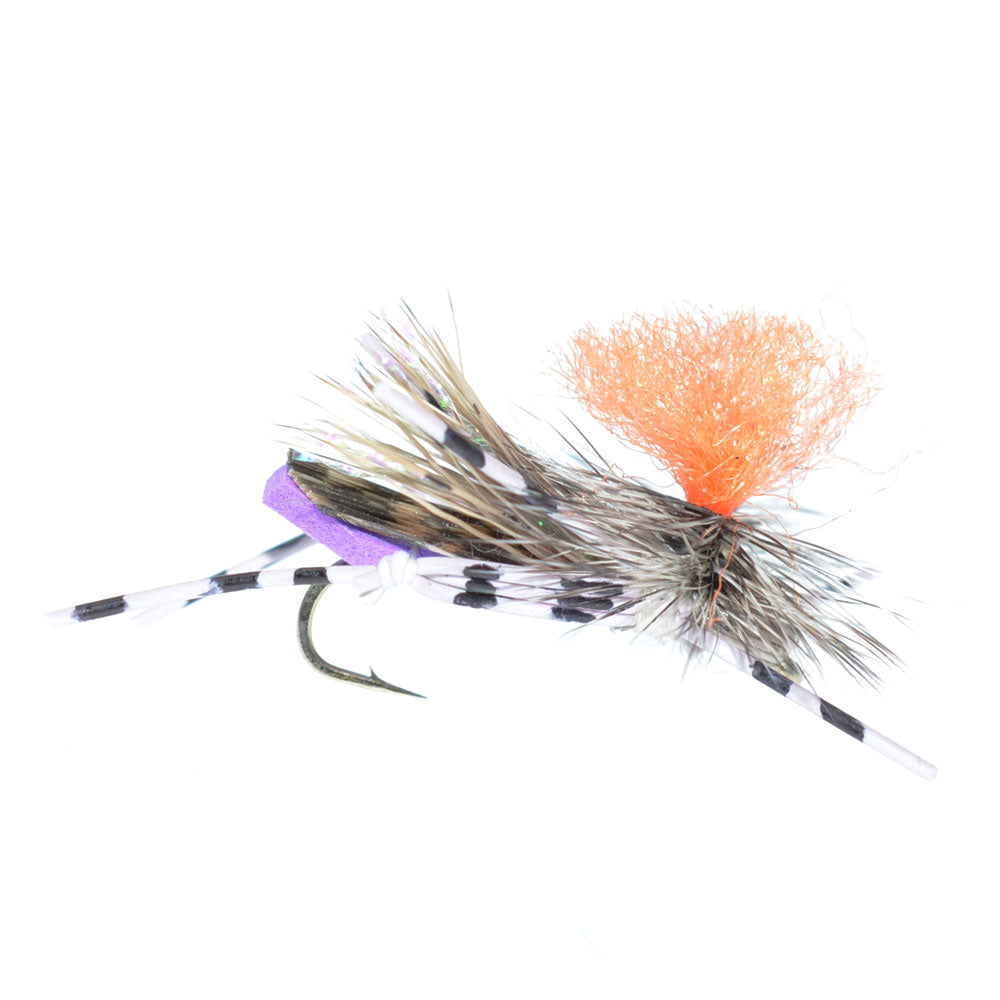 3 Pack Feth Hopper Purple - Foam Grasshopper Fly Pattern - Hook Size 10