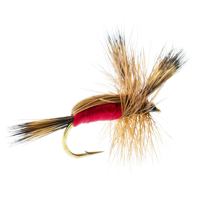 3 Pack Red Humpy Classic Hair Wing Dry Fly - Hook Size 16