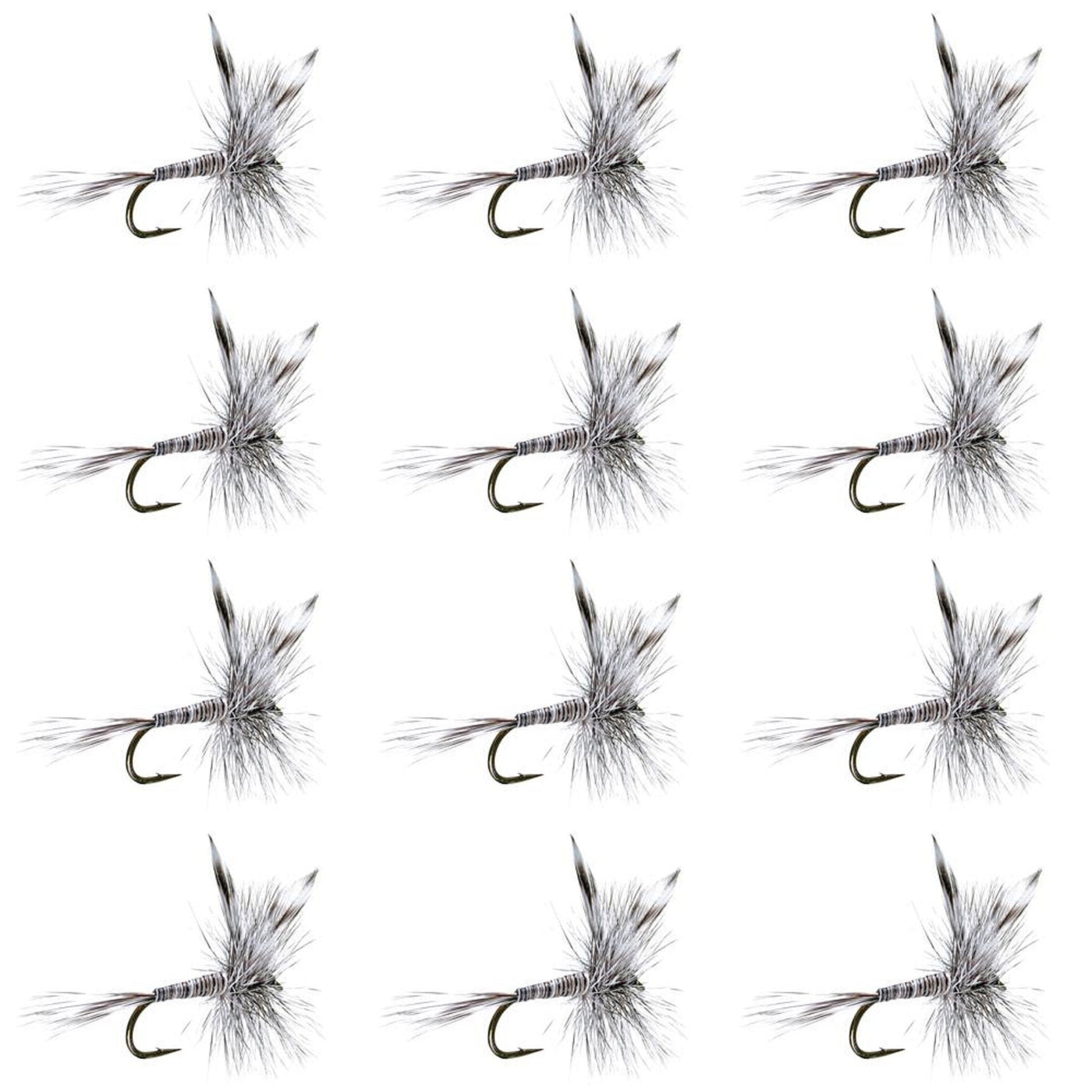 Mosquito Classic Trout Dry Fly Fishing Flies - 1 Dozen Size 12