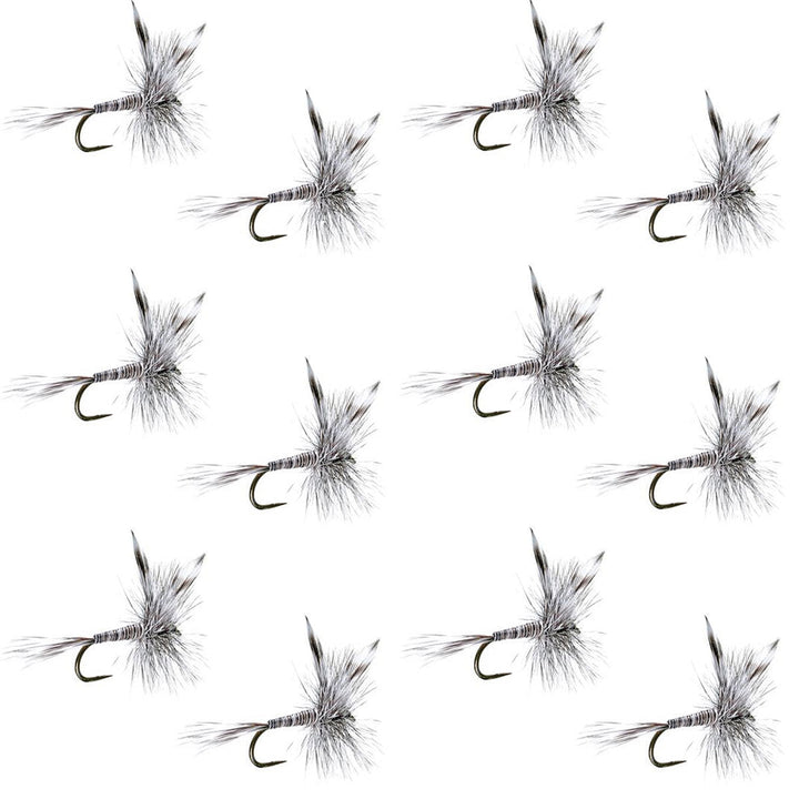 Barbless Mosquito Classic Trout Dry Fly Fishing 1 Dozen Flies - Hook Size 16