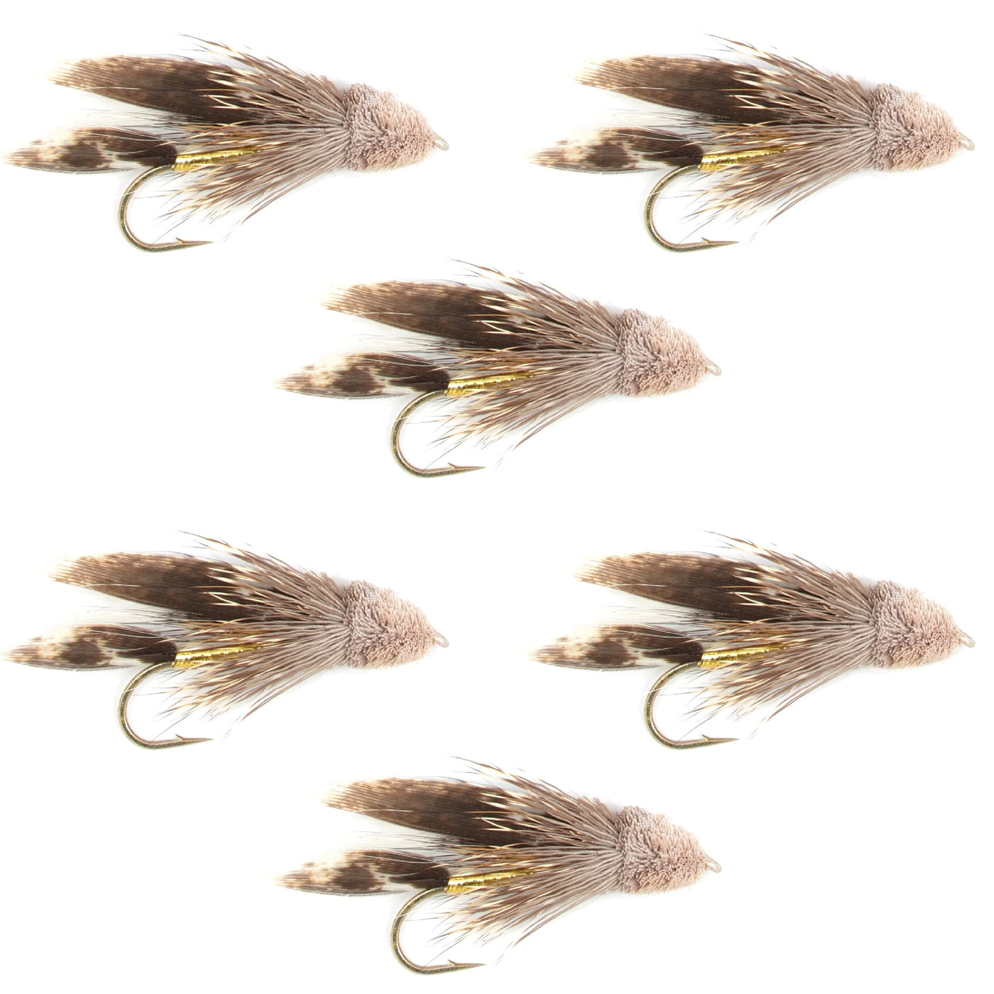 Muddler Minnow Fly Fishing Flies - Classic Bass and Trout Streamers - Set of 6 Flies Hook Size 6