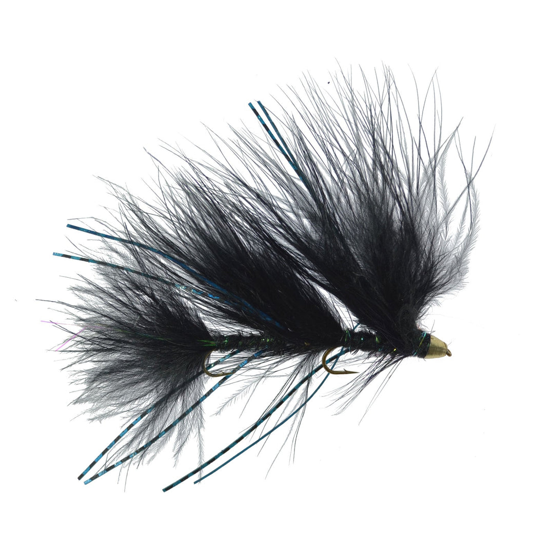 Circus Peanut Envy Streamer Black - Size 6 - Articulated Trout Bass Steelhead Salmon and Bass Fly Fishing Flies