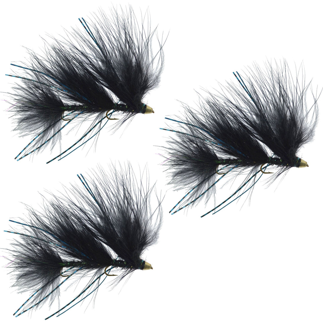 Circus Peanut Envy Streamer Black - Size 6 - Articulated Trout Bass Steelhead Salmon and Bass Fly Fishing Flies