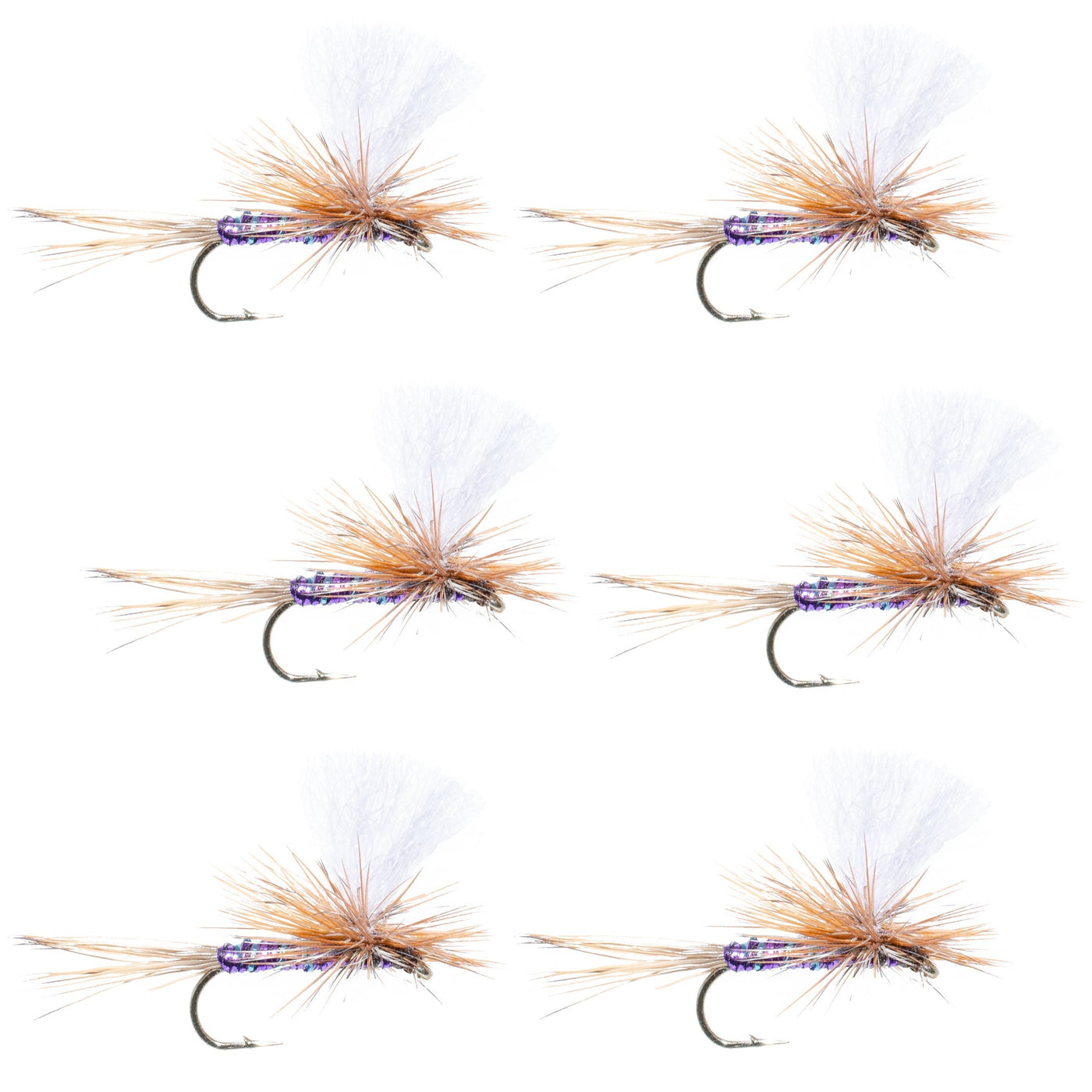 Parachute Super Flash Purple Haze Dry Fly - 6 Flies Size 14