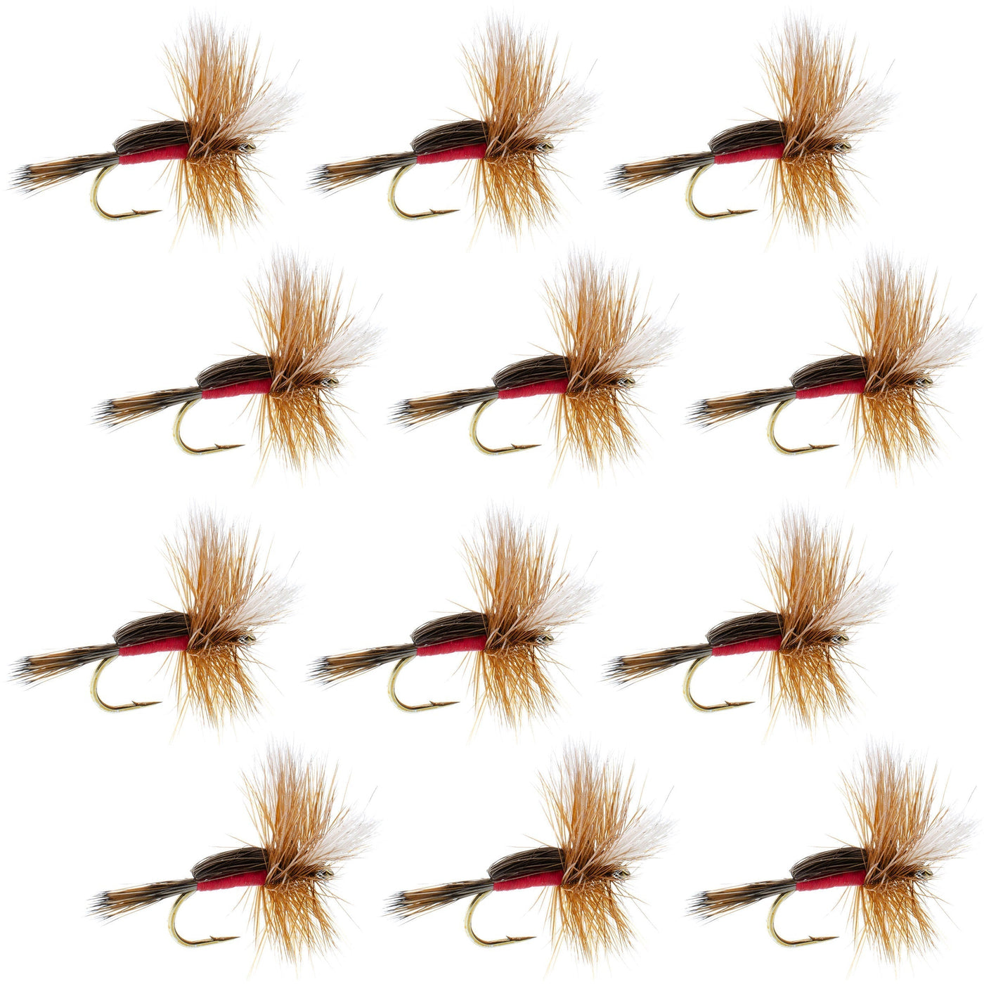 Royal Humpy Classic Hair Wing Dry Fly - 1 Dozen Flies Hook Size 14