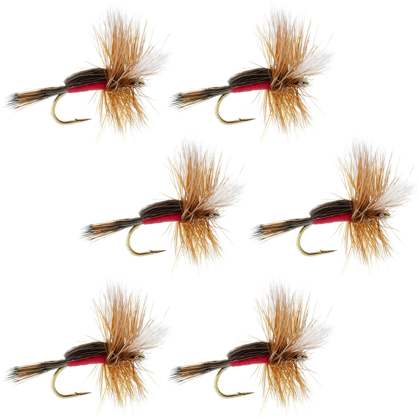 Royal Humpy Classic Hair Wing Dry Fly - 6 Flies Hook Size 12