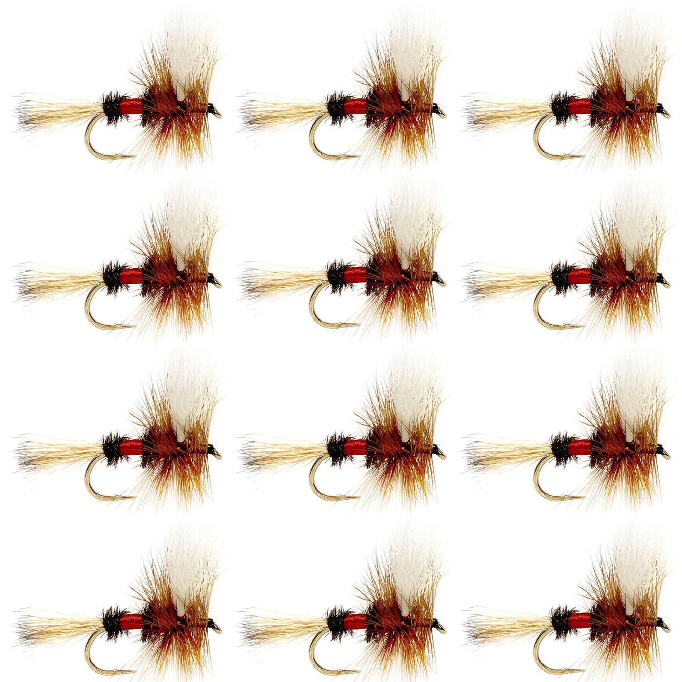 Royal Wulff Classic Trout Dry Fly Fishing Flies - Set of 12 Flies Size 10 - One Dozen