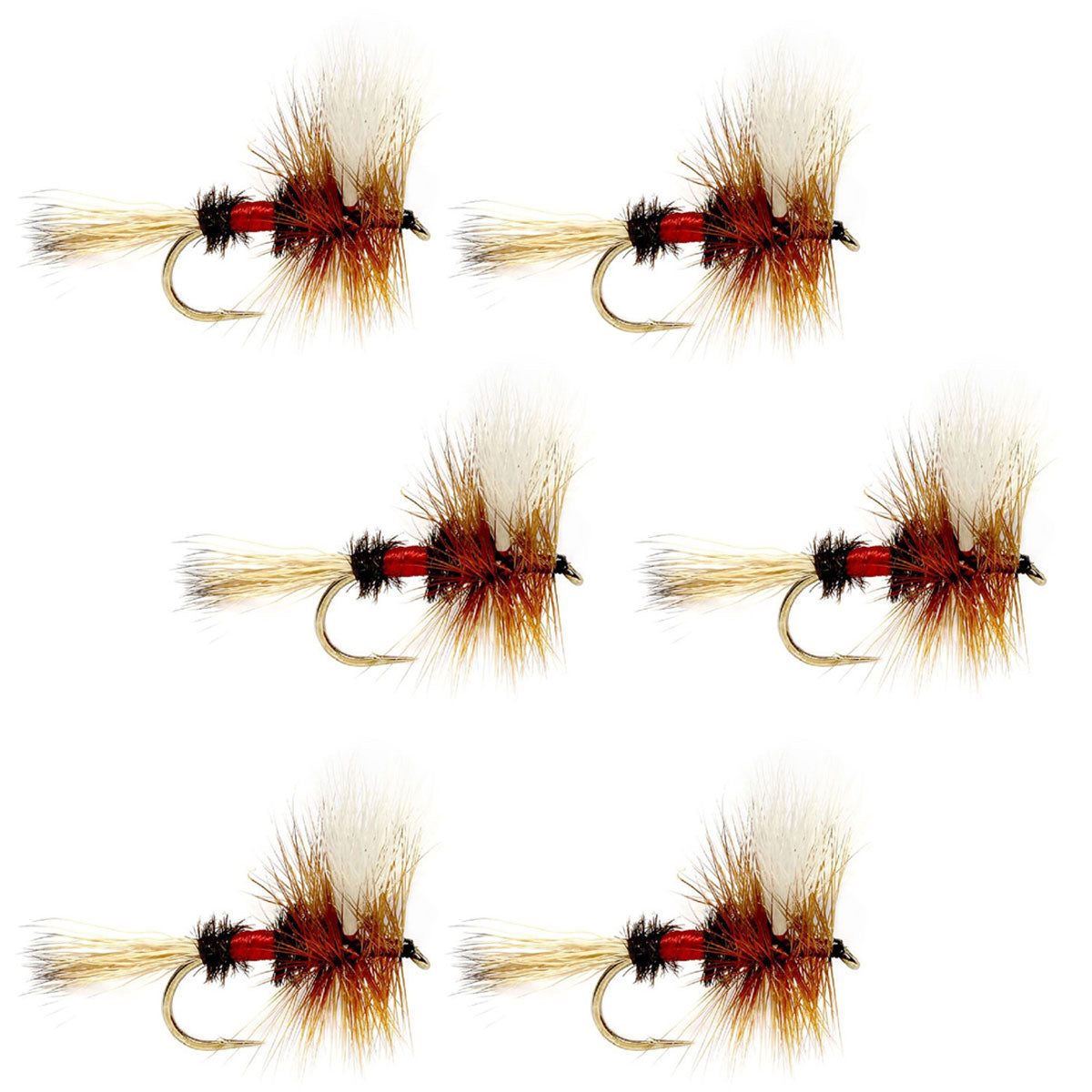 Royal Wulff Classic Trout Dry Fly Fishing Flies - Set of 6 Flies Size 12