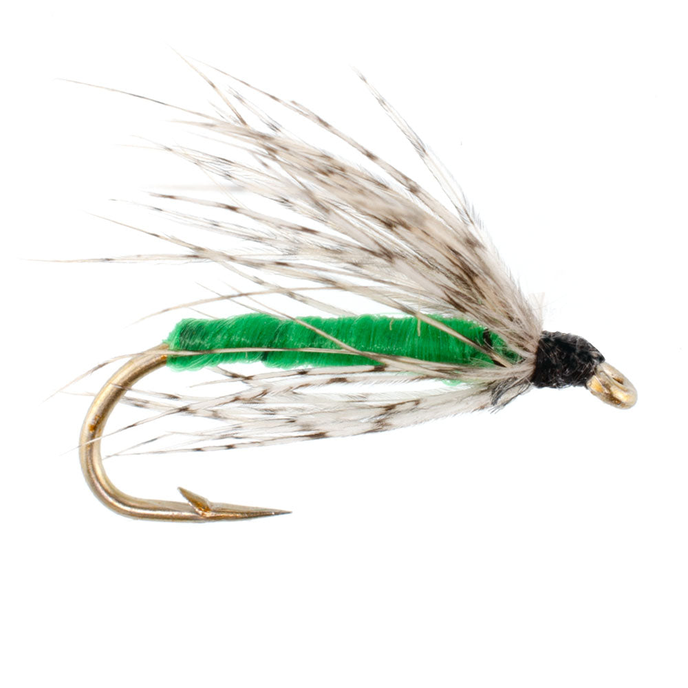 Soft Hackle Partridge and Green Fly Fishing Wet Flies - 6 Flies Hook Size 14