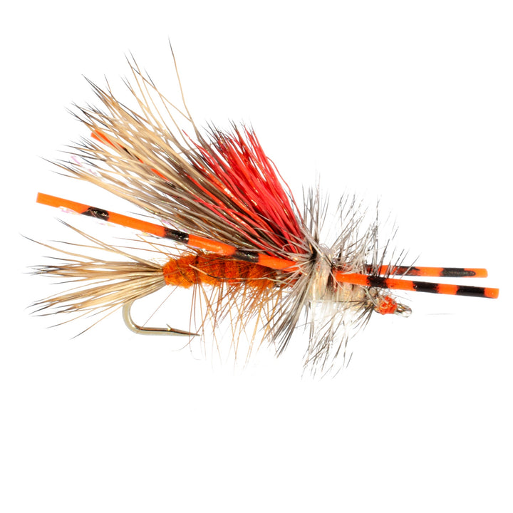 3 Pack Kaufmann's Orange Crystal Stimulator Hook Size 16 Rubber Legs Dry Flies