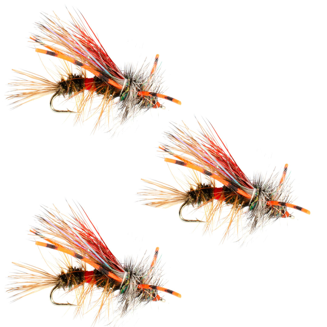 3 Pack Kaufmann's Royal Crystal Stimulator Rubber Legs Dry Fly - Hook Size 16