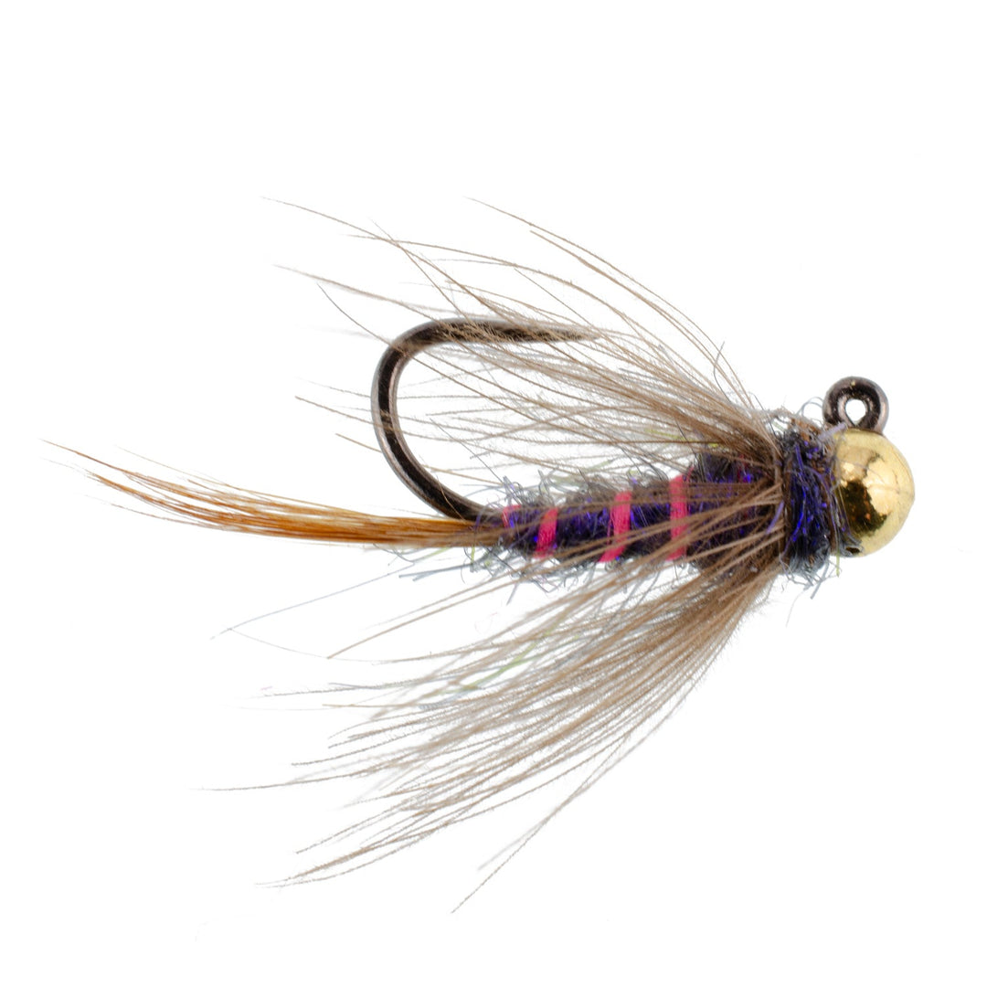 3 Pack Tungsten Bead Duracell Jigged Czech Nymph Euro Nymphing Fly - Hook Size 16