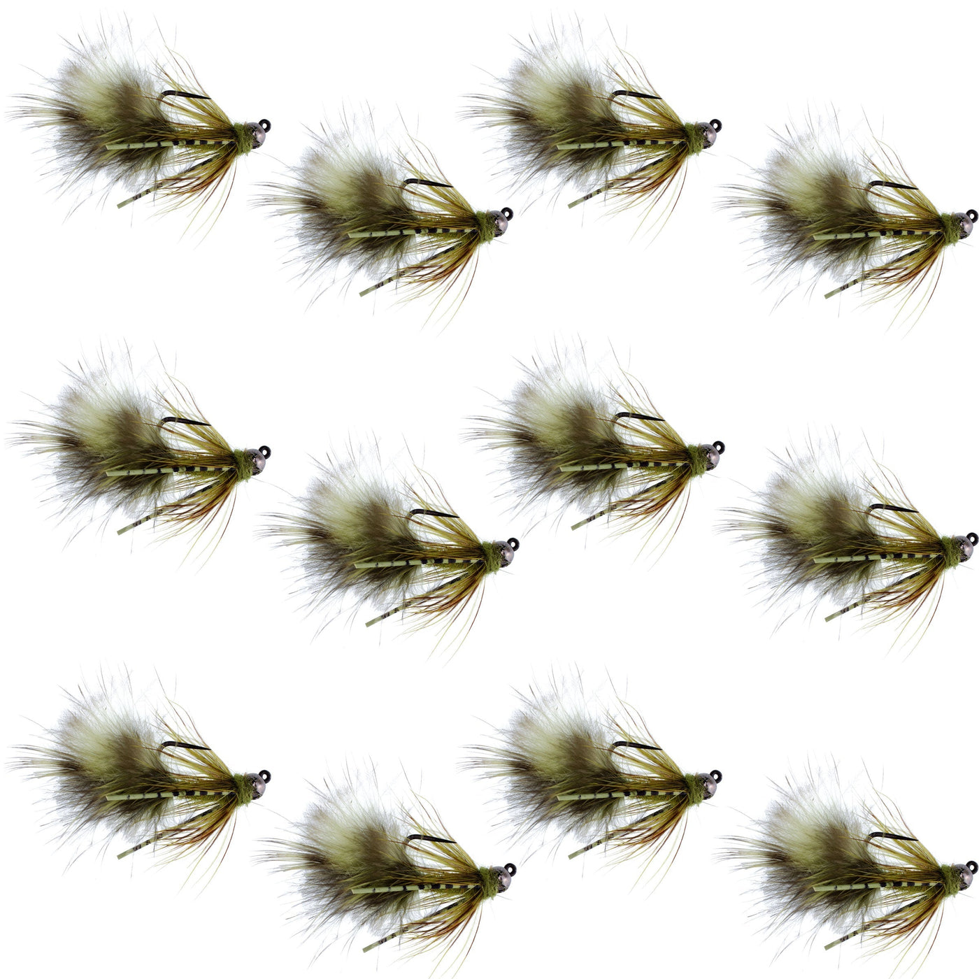 Tungsten Bead Tactical Mini Bugger Czech Nymph Euro Nymphing Fly - 1 Dozen Flies Size 8