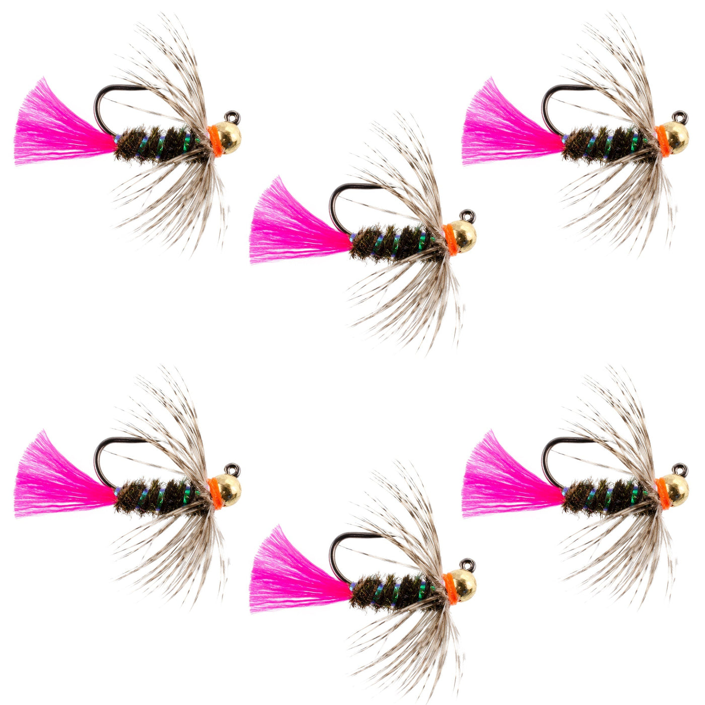 Tungsten Bead Jig Tactical Blow Torch Czech Nymph Euro Nymphing Fly - 6 Flies Size 12