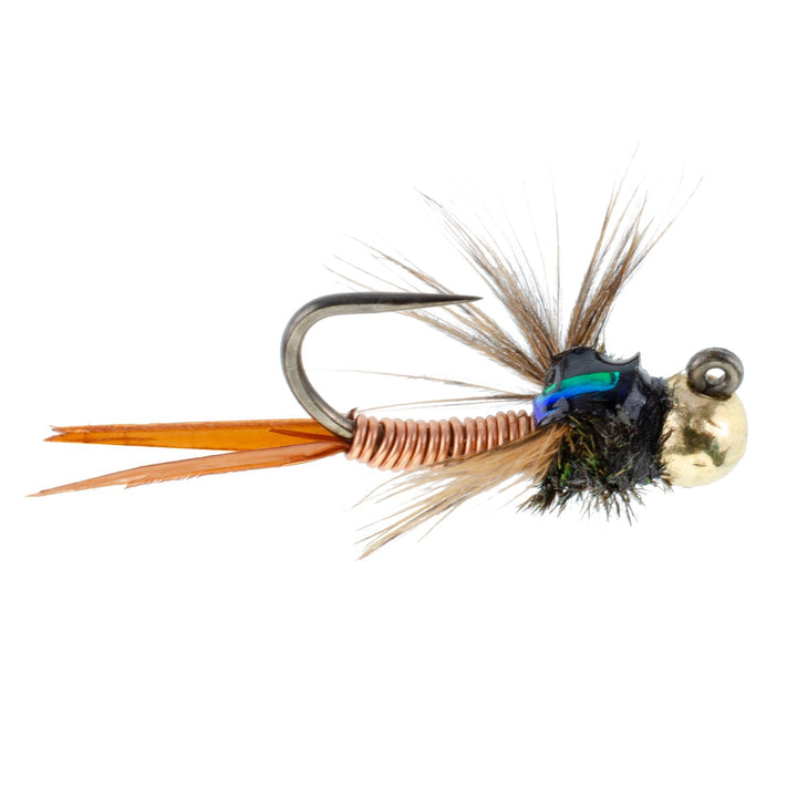 Tungsten Bead Tactical Jig Copper John Czech Nymph Euro Nymphing Fly - 6 Flies Size 14