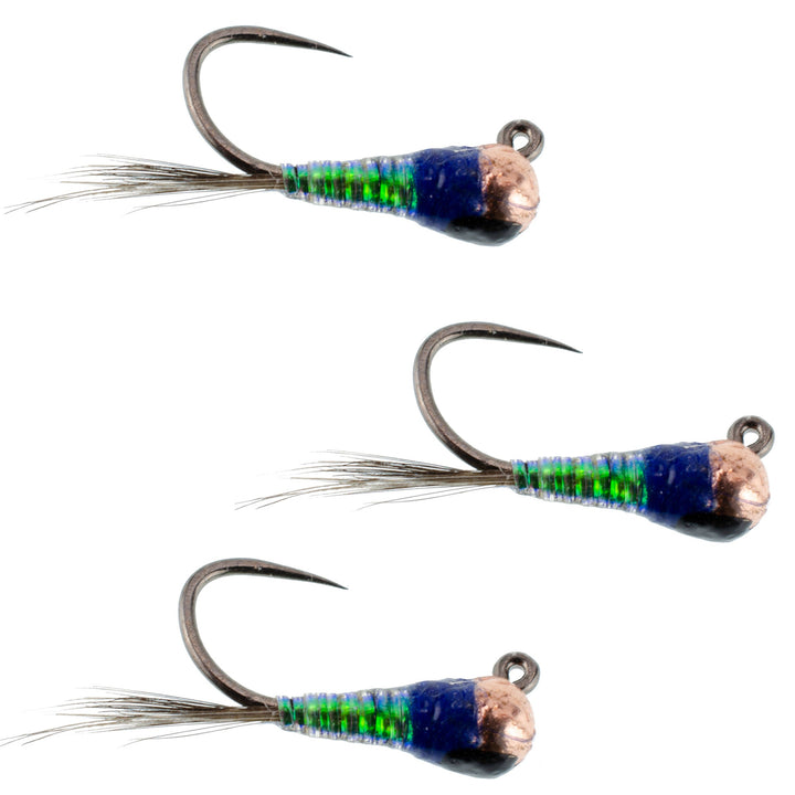 3 Pack Tungsten Bead Gasolina Perdigon Tactical Jig Czech Euro Nymph Spanish Nymphing Fly - Hook Size 18