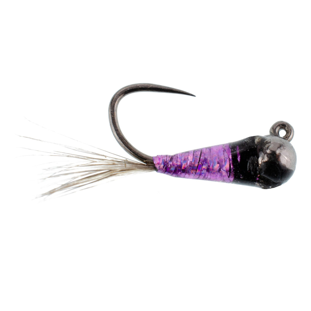 3 Pack Tungsten Bead Purple Perdigon Tactical Jig Spanish Czech Euro Nymph Fly - Hook  Size 18