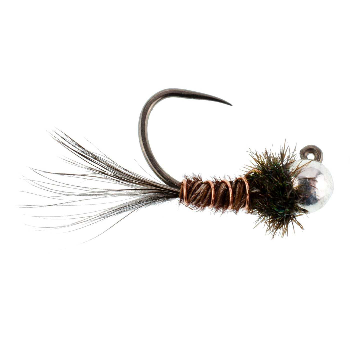 3 Pack Tungsten Bead Pheasant Tail Tactical Jig Czech Nymph Euro Nymphing Fly - 6 Hook Size 16