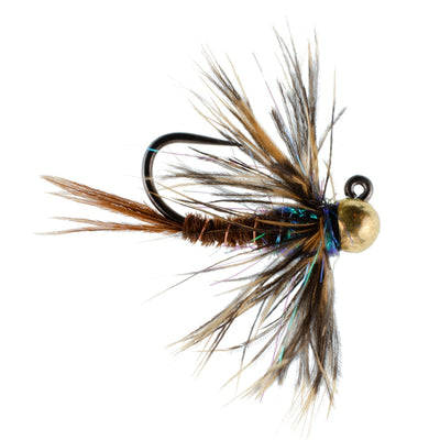 Tungsten Bead Soft Hackle Pheasant Tail Tactical Jig Czech Nymph Euro Nymphing Fly - 1 Dozen Flies Size 12