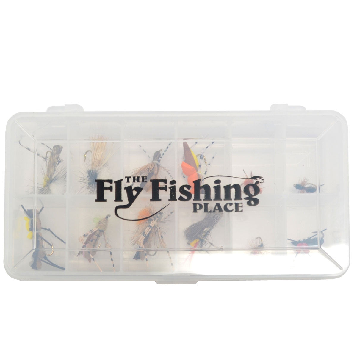 Trout Fly Assortment - Essential Terrestrials Fly Fishing Flies Collection - Includes Foam Hoppers, Ants, Beetles, and Cicadas - 1 Dozen Trout Flies with Fly Box